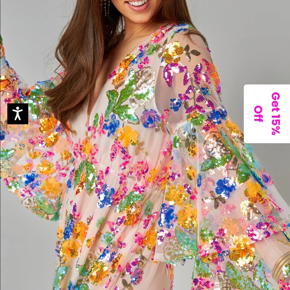 BuddyLove Colette Long Sleeve sequin Maxi Dress - Paradise - Picture 8 of 10